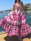 2025 New Women's Bohemian Elegant Long-Singed Print Sling