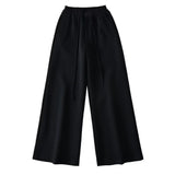 Zingj Fashionable Women's Wear Spring And Autumn Pull Rope Loose Waist Wide Leg Mop Trousers Pants Leisure