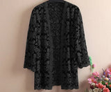 Lace Cardigan Embroidery Women Casual Vintage Jackets Mujer Coat Jaqueta Feminino Casaco De La Big Plus Size 2XL~4XL