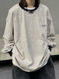 Heavy Striped Letter Embroidered Edstle Men And Women Loose Striped Round Collar Design