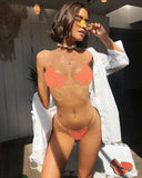 Zingj New Bikini Sexy Horny Bikini Transparent Belt Swimsuit Women's Split