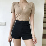 Fashion Denim Shorts Women High Waist Black Short Jeans Streetwear Shorts Feminino Falda Pantalon Mujer