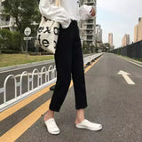 Women Spring Summer Trendy Simple Korean Style All-match Solid Hole Soft High Waist Streetwear Womens Trousers Chic