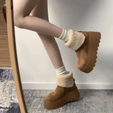 Boots Women 2025 Winter New Super Fire Retro Plus Velvet Small Thick Bottom Leisure Warm Snow Boots