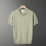 Fashion Knitted T-Shirt Men's Summer Niche Breathable Short-Sleeved POLO Shirt Korean Version Of Loose Half-Sleeved