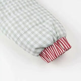 Plaid Heart Patchwork Pocket Puffer Jacket- Outfit