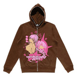 Zip up Hoodie women anime new graphics goth Sweatshirt Sport Coat Pullover grunge Gothic Long Sleeve Oversized hoodie
