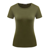 Women's Solid Color Pullover T-shirt Short Sleeve
