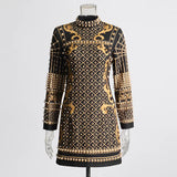 French Retro High-End Dress 2025 New Fashion Heavy Industry Design Waist Thin Print Beads