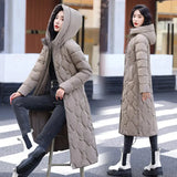 2022 New Parkas Women Winter Jacket Snow Wear Long Coat Hooded Warm Parka Female Hooded Cotton Padded Jackets
