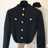 Autumn winter Women thick Sweater Pullovers long sleeve button o-neck chic Sweater Female Slim knit top soft
