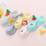 Pairs/lot 1 to 7 Yrs Spring Summer Thin Girls Sock Kids Cotton Mesh Boat Sock Lovely Animal Breathable Toddler Boys Ankle