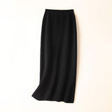 Winter Cashmere Knitted long skirts for women y2k fashion Mid-Length High Waist A-line Skirts Female Wool Bottoms