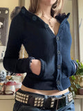 Hair Splicing Hooded Jacket 2025 Autumn Fashion Sweat Jacket New