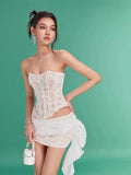 Sexy Lace Lace Lace Tective Back Strapped With Ass Dress Two