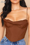 Quality Summer Corset Top Y2k Women 2023 Lined Sexy Bodycon Top Draped Black White Female Padded Top for Party
