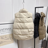 Down Jacket Vest Female Short Style Autumn And Winter Station White Duck Velvet Vest Rivet Tide Horse Clip Tide Coat-Outfit