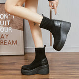 New Elastic Socks Boots Boots Fashion Boots Women's Shoes Platform Leisure Middle-Aged Mother Martin