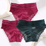 Lace Sexy Women's Panties Finetoo Mid-waist Temptation Transparent Hollow Out Underwear Female Underpants Briefs