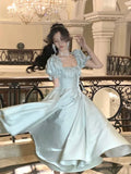 Elegant Princess Evening Party Dress Women Vintage Romantic Prom Vestidos Korean A-line Graduation Dresses Summer