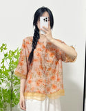 Zingj Printed Trimmed Short-Sleeved