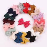 Solid Colors Bow Hair Clips For Cute Girls Handmade Cotton Bows Clip Hairpins Barrettes Headwear Kids Hair