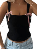 Bow Tie Cropped Tank Top- Outfit