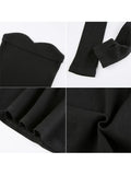 Gothic Sexy Tube Top Women Dresses Off Shoulder Gloves Streetwear Party Dress Outfits Elegant Women Clothing Mini