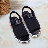 Summer New Mesh Soft Bottom Casual Breathable Running Shoes Flat Student Fish Mouth Shoes sandalias mujer