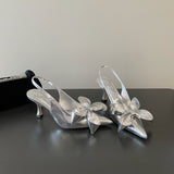 And Summer 2025 New JC Fairy Wind Hand Empty Pedal Sandals Bows And Flowers Pointed