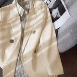 Zingj And Autumn Small Suit Jacket Female 2024 New Korean Version Net Red Temperament Small Purple Pink Suit