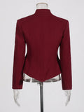 Fashion High-End Feel Top 2025 New Hollow Waist Irregular Design Long-Sleeved Short-Sleeved Blazer Women