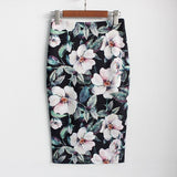 Waist Floral Print Skirts Vintage Elegant Office Lady Bodycon Skirt 2019 Women Summer Pencil Skirt Korean