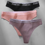 3PCS/Set M-XL Women's Thong Cotton Female Underpants Letter Waist Underwear Sexy Women's Panties Lingerie Thongs