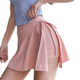 Slit Women Sports Short Skirt 2 in 1 Yoga Shorts Fitness Tennis Running Shorts Breathable Anti Exposure Skirt Gym