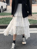 Irregular Tiered Midi Skirt- Outfit