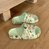 Slippers Leisure Fashion Cartoon Bear Design for Ladies Daily Wearing Beach Garden Light EVA Thicken Sole Flat