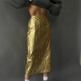 Zingj Women's Spring 2023 New Skirt Pleated High Waist Open Fork Fashion Trend Versatile-Outfit