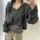 Knit Crochet Crop Sweater-Outfit