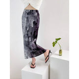 Folded New Temperament Gentle Elegant Impact Color Print Dress Female Design Sense Of Minority Gradient