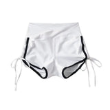 Zingj New Summer Style High-Waisted Shorts With Banged Edges And Tight Hips And Rope Straps For Sports Casual