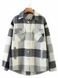 Vintage Pockets Oversized Plaid Shacket-Outfit