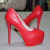 Cm White Heel Single Shoes Red Thin Heel Waterproof Table White Wedding Shoes Large High Heels Wedding