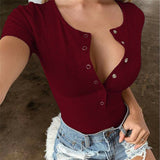 Sexy Knitted Bodysuits Summer Stretchy Short Sleeve Slim Thong Bodysuit Jumpsuit Bodycon Women Leotard Body Top