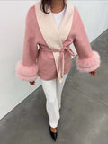 Temperament Famous 2025 Autumn And Winter New Tice Cuff Double Hair Coat Coat