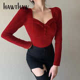 Women Fashion Autumn Winter Long Sleeve Square Neck Velvet Female Soild Color Tops T Shirt 2021 Fall Clothes