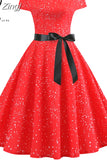 Women Summer Music Note Print Dress 50s 60s Robe Retro Swing Casual Vintage Sleeveless Party Dresses