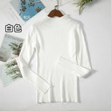 New-coming Autumn Winter Tops Basic Turtleneck Pullovers Sweaters Primer Long Sleeve Short Korean Slim-fit tight
