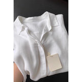 Cotton Pink Shirt Coat Female Summer Lazy Wind Polo Collar Linen Sun-Stle-Lined Loose