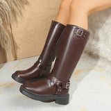 British Autumn And Winter Smoke Cane Women's Boots Are Thick And High And Knight Boots Temperament